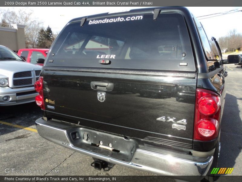 Brilliant Black Crystal Pearl / Khaki 2009 Dodge Ram 2500 Laramie Quad Cab 4x4