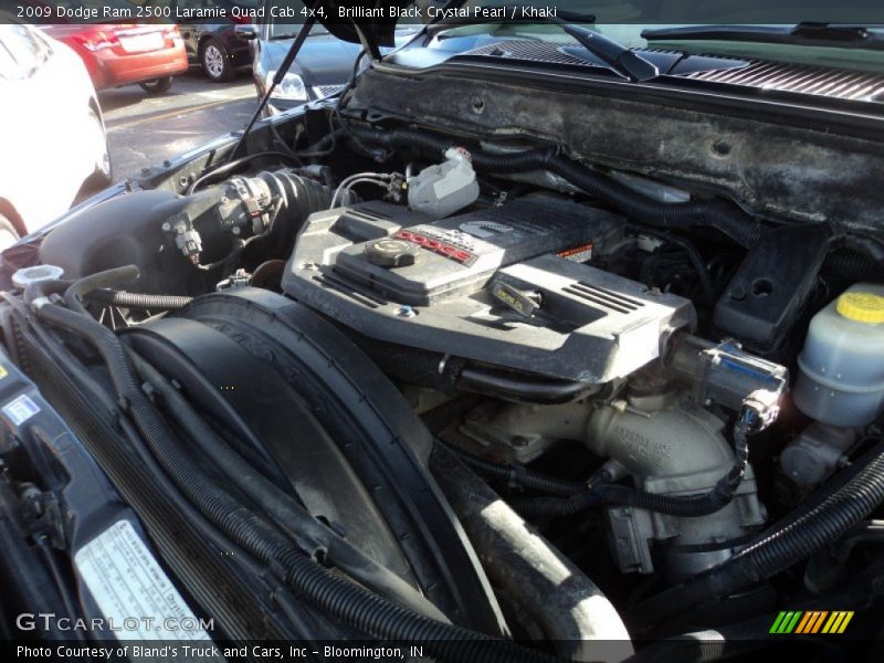 Brilliant Black Crystal Pearl / Khaki 2009 Dodge Ram 2500 Laramie Quad Cab 4x4