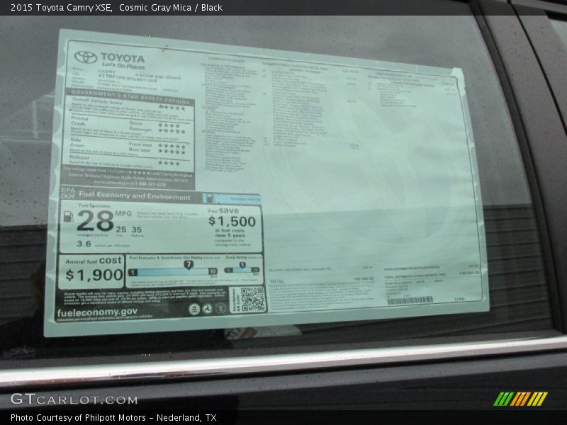 Cosmic Gray Mica / Black 2015 Toyota Camry XSE