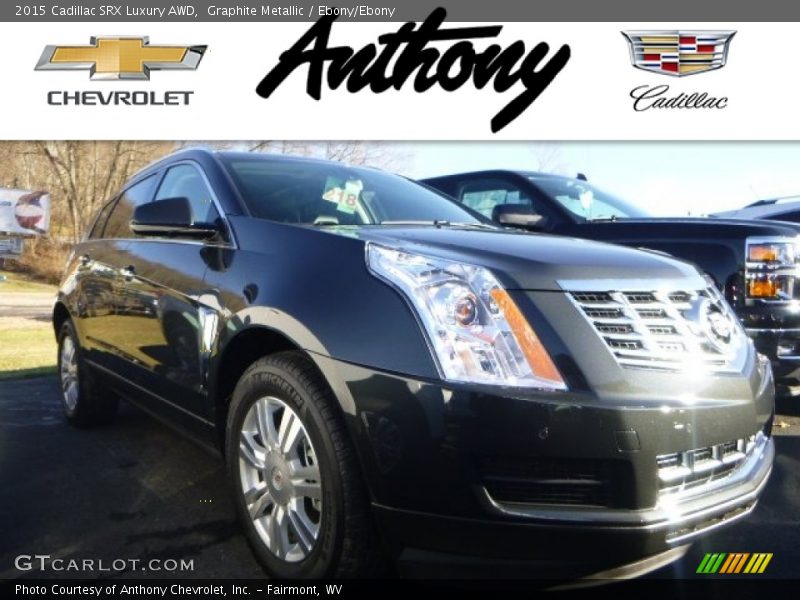 Graphite Metallic / Ebony/Ebony 2015 Cadillac SRX Luxury AWD