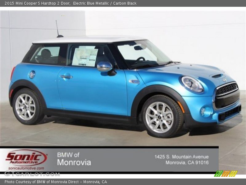 Electric Blue Metallic / Carbon Black 2015 Mini Cooper S Hardtop 2 Door