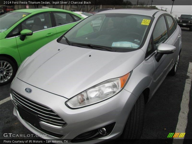 Ingot Silver / Charcoal Black 2014 Ford Fiesta Titanium Sedan