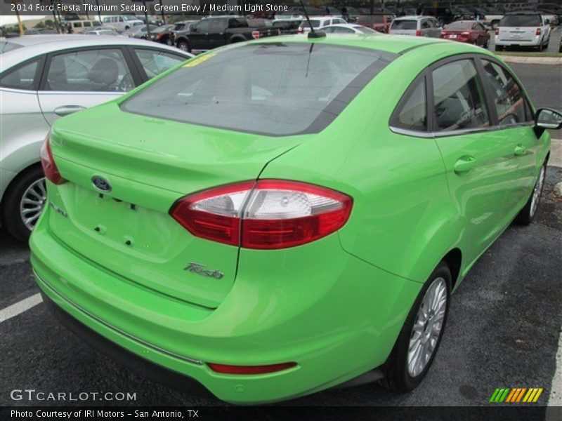 Green Envy / Medium Light Stone 2014 Ford Fiesta Titanium Sedan