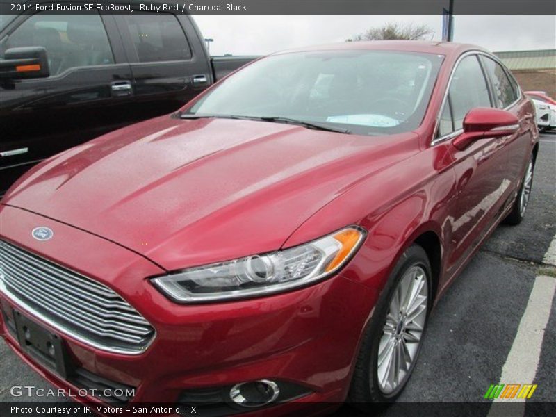 Ruby Red / Charcoal Black 2014 Ford Fusion SE EcoBoost