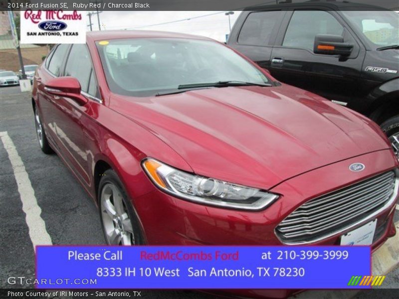 Ruby Red / Charcoal Black 2014 Ford Fusion SE