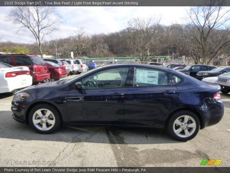 True Blue Pearl / Light Frost Beige/Pearl Accent Stitching 2015 Dodge Dart SXT