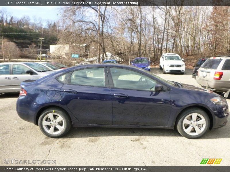 True Blue Pearl / Light Frost Beige/Pearl Accent Stitching 2015 Dodge Dart SXT
