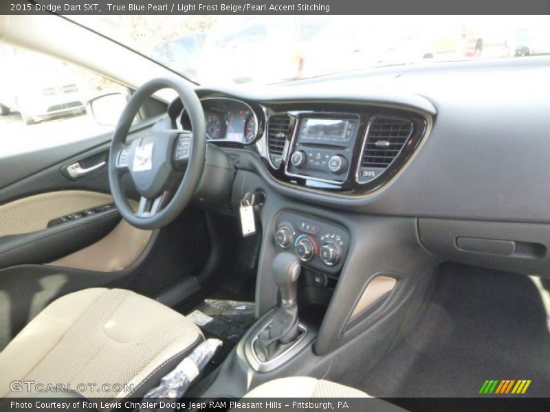 True Blue Pearl / Light Frost Beige/Pearl Accent Stitching 2015 Dodge Dart SXT