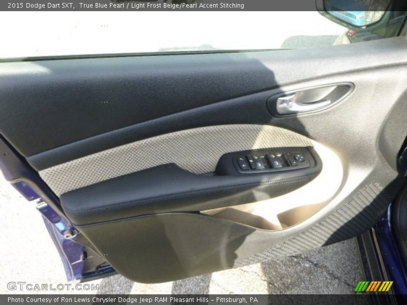 True Blue Pearl / Light Frost Beige/Pearl Accent Stitching 2015 Dodge Dart SXT