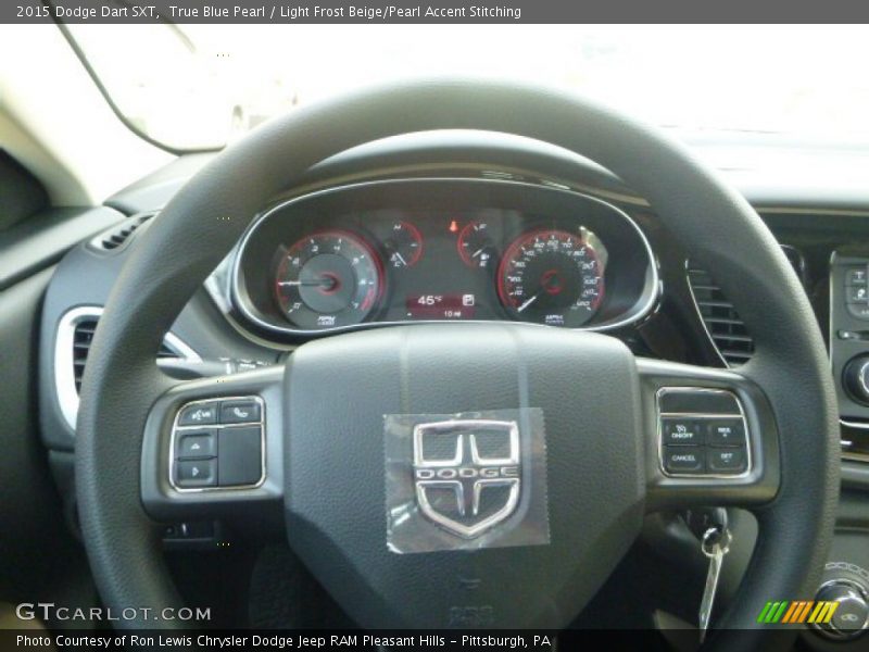 True Blue Pearl / Light Frost Beige/Pearl Accent Stitching 2015 Dodge Dart SXT