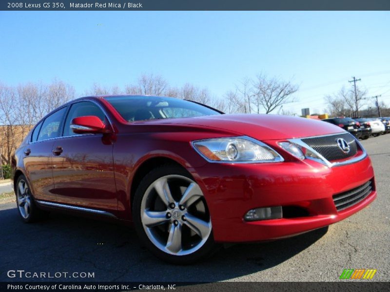 Matador Red Mica / Black 2008 Lexus GS 350