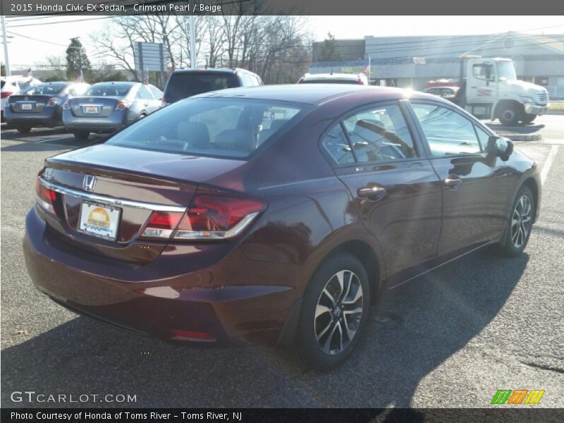 Crimson Pearl / Beige 2015 Honda Civic EX Sedan