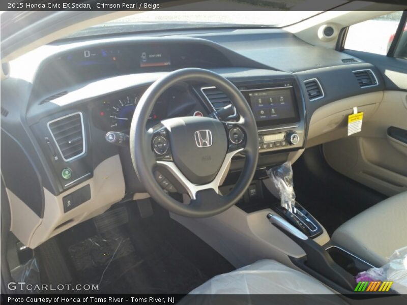 Crimson Pearl / Beige 2015 Honda Civic EX Sedan