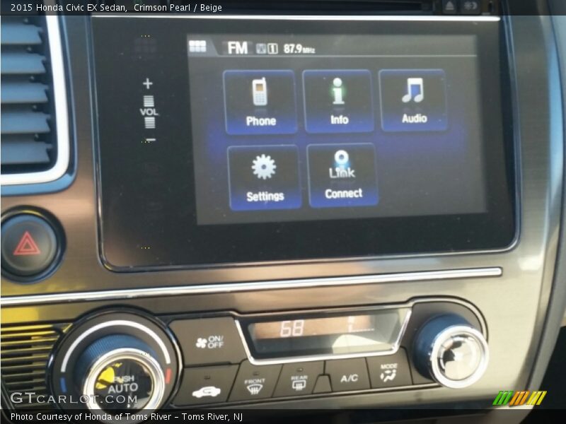 Crimson Pearl / Beige 2015 Honda Civic EX Sedan