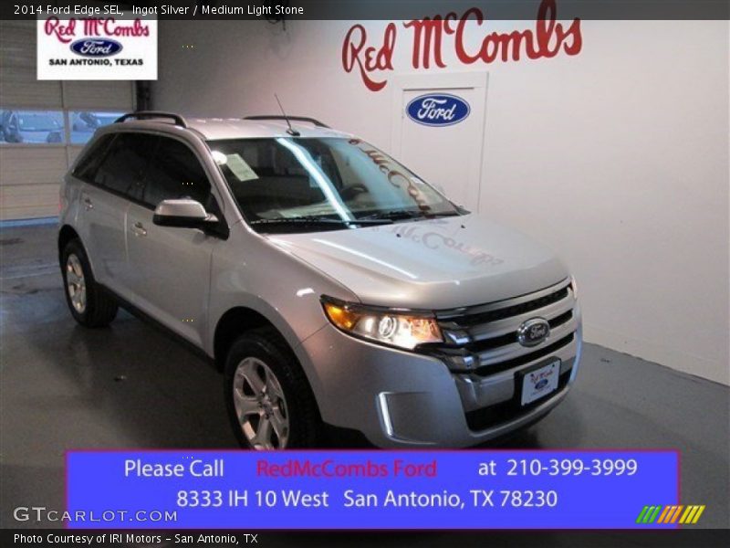 Ingot Silver / Medium Light Stone 2014 Ford Edge SEL