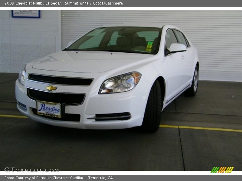 Summit White / Cocoa/Cashmere 2009 Chevrolet Malibu LT Sedan
