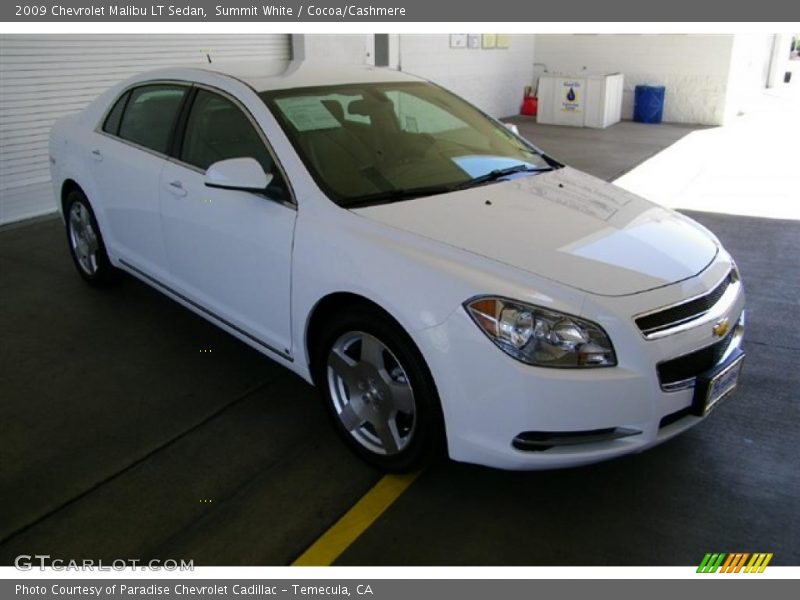 Summit White / Cocoa/Cashmere 2009 Chevrolet Malibu LT Sedan