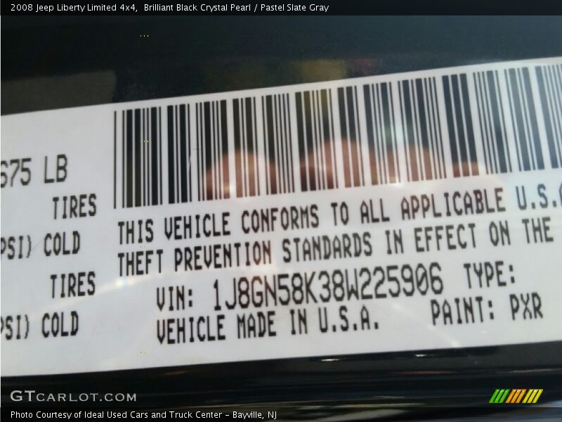 Brilliant Black Crystal Pearl / Pastel Slate Gray 2008 Jeep Liberty Limited 4x4