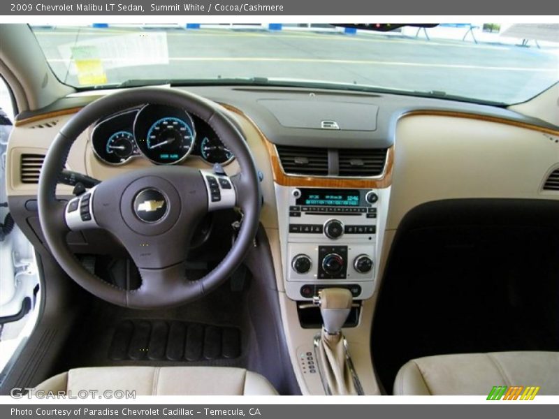 Summit White / Cocoa/Cashmere 2009 Chevrolet Malibu LT Sedan