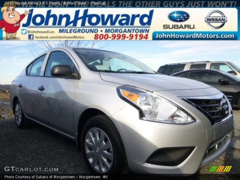 Brilliant Silver / Charcoal 2015 Nissan Versa 1.6 S Sedan