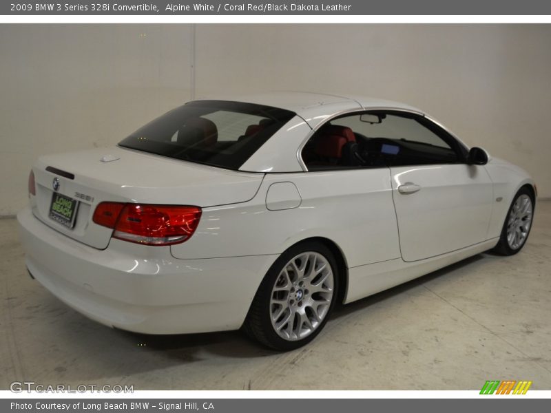 Alpine White / Coral Red/Black Dakota Leather 2009 BMW 3 Series 328i Convertible