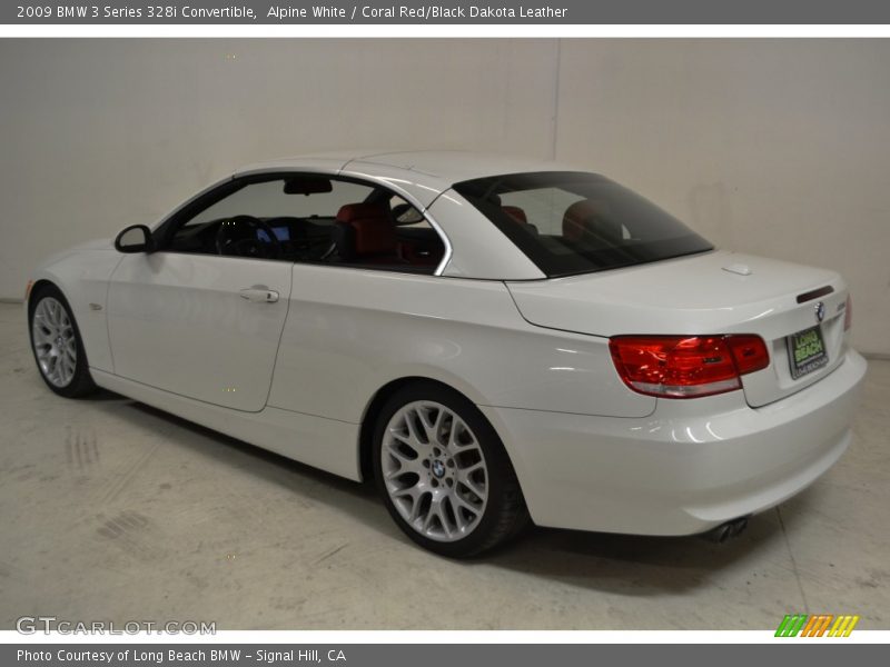 Alpine White / Coral Red/Black Dakota Leather 2009 BMW 3 Series 328i Convertible