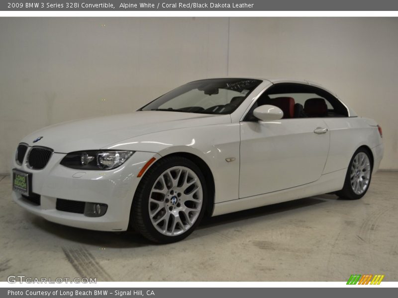 Alpine White / Coral Red/Black Dakota Leather 2009 BMW 3 Series 328i Convertible