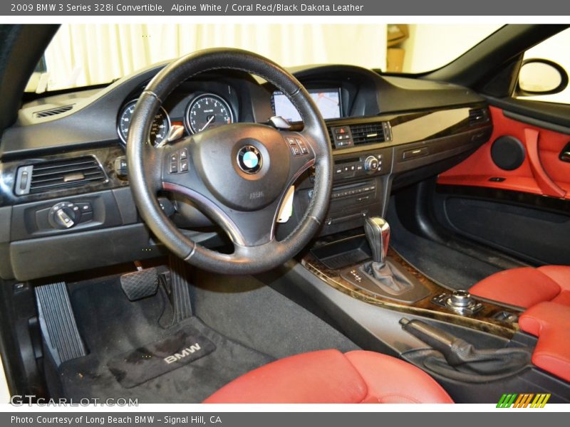 Alpine White / Coral Red/Black Dakota Leather 2009 BMW 3 Series 328i Convertible