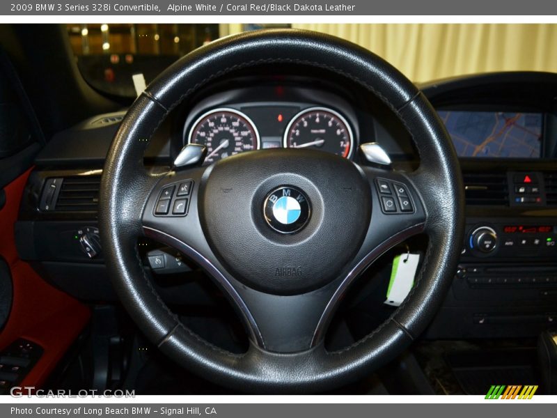 Alpine White / Coral Red/Black Dakota Leather 2009 BMW 3 Series 328i Convertible