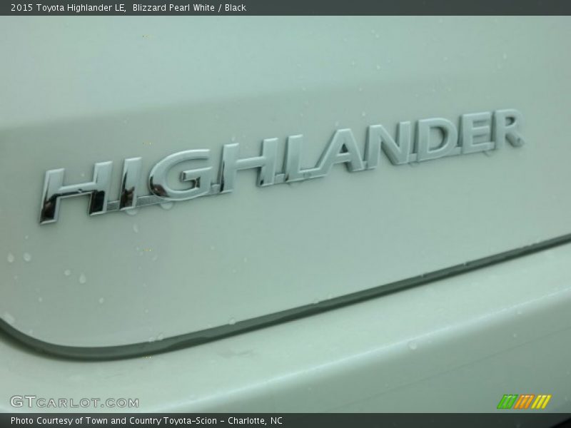 Blizzard Pearl White / Black 2015 Toyota Highlander LE