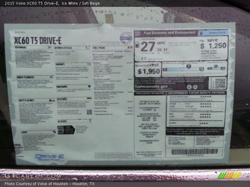 Ice White / Soft Beige 2015 Volvo XC60 T5 Drive-E