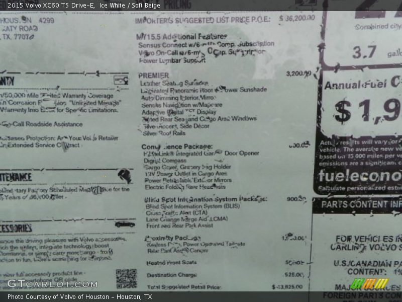 Ice White / Soft Beige 2015 Volvo XC60 T5 Drive-E