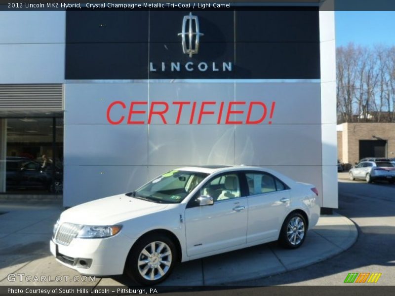 Crystal Champagne Metallic Tri-Coat / Light Camel 2012 Lincoln MKZ Hybrid