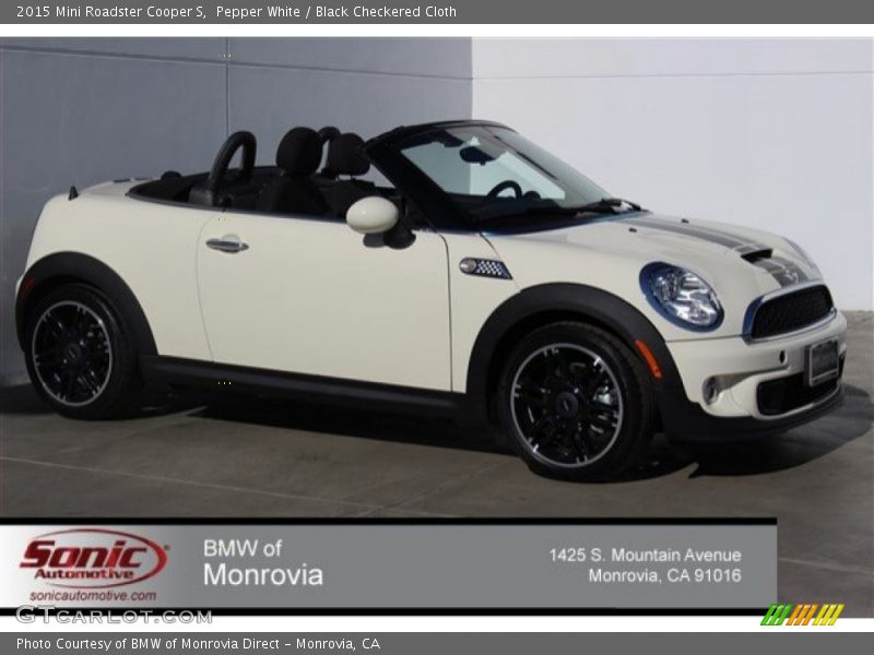 Pepper White / Black Checkered Cloth 2015 Mini Roadster Cooper S