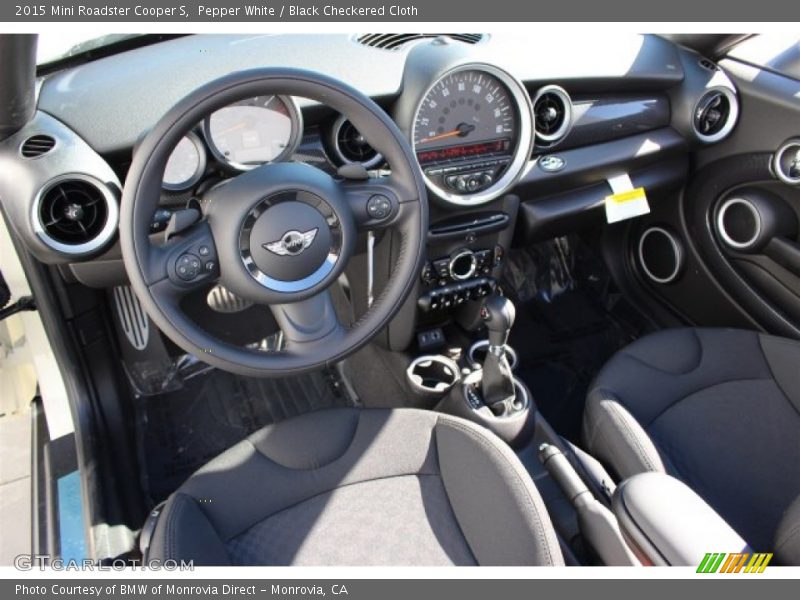  2015 Roadster Cooper S Black Checkered Cloth Interior