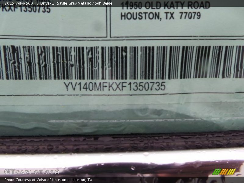 Savile Grey Metallic / Soft Beige 2015 Volvo S60 T5 Drive-E