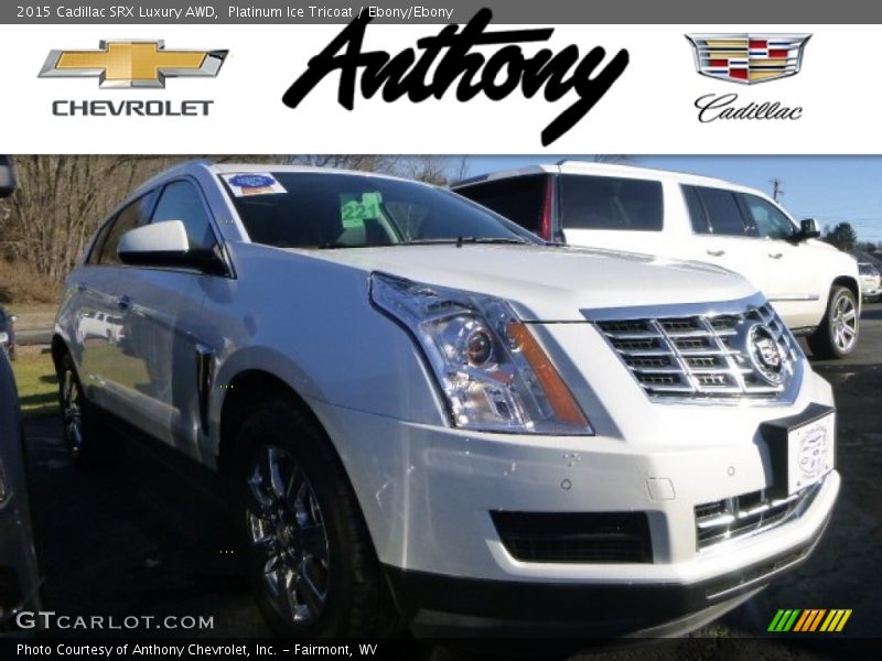 Platinum Ice Tricoat / Ebony/Ebony 2015 Cadillac SRX Luxury AWD
