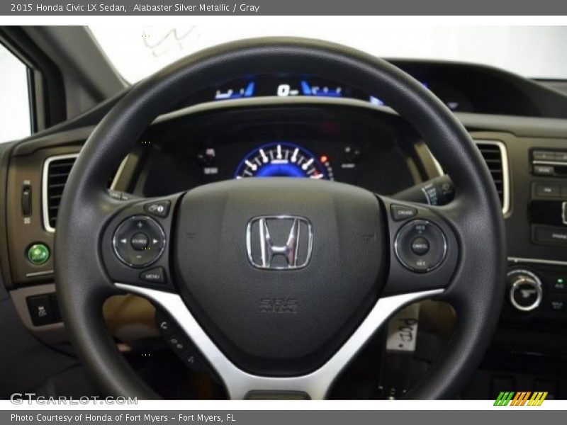 Alabaster Silver Metallic / Gray 2015 Honda Civic LX Sedan