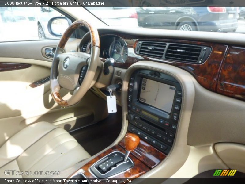 Porcelain White / Champagne 2008 Jaguar S-Type 4.2