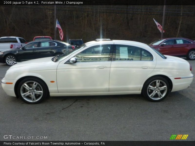 Porcelain White / Champagne 2008 Jaguar S-Type 4.2