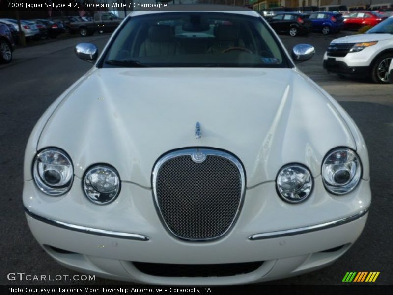 Porcelain White / Champagne 2008 Jaguar S-Type 4.2