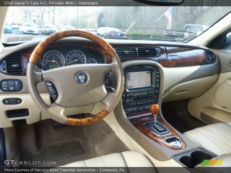 Porcelain White / Champagne 2008 Jaguar S-Type 4.2