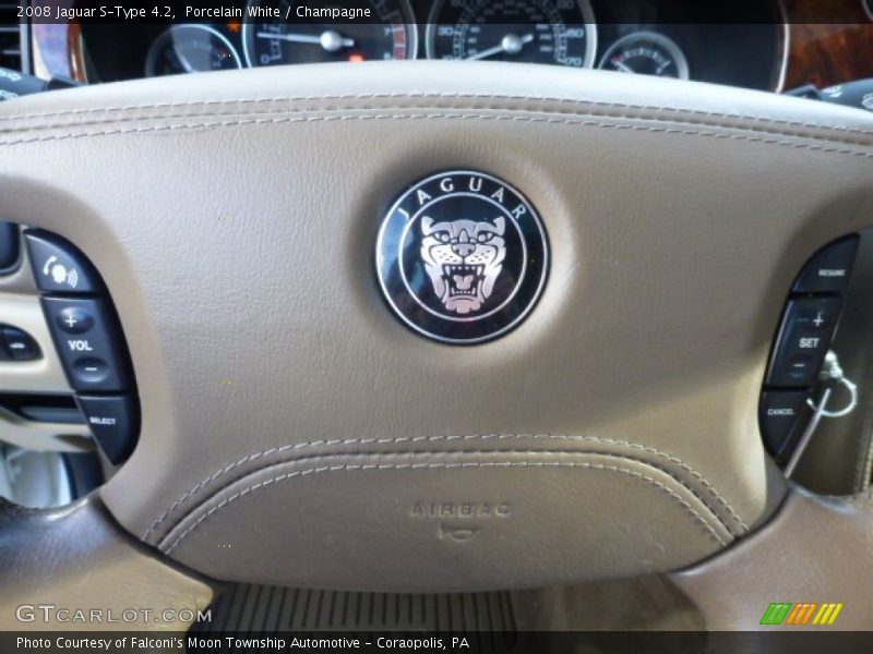 Porcelain White / Champagne 2008 Jaguar S-Type 4.2