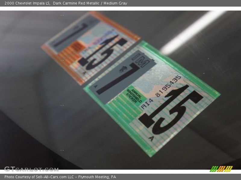 Dark Carmine Red Metallic / Medium Gray 2000 Chevrolet Impala LS
