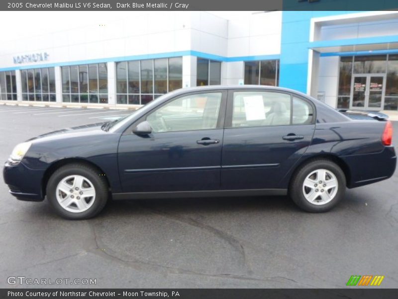 Dark Blue Metallic / Gray 2005 Chevrolet Malibu LS V6 Sedan