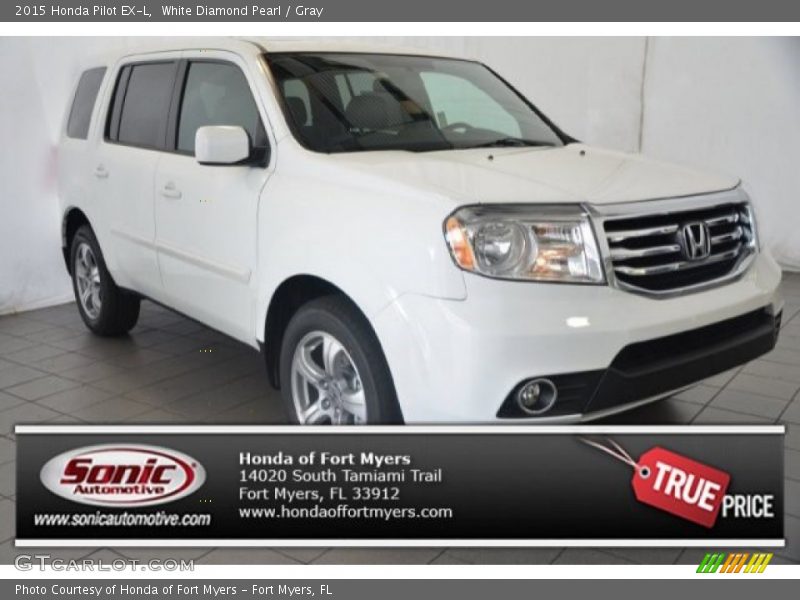 White Diamond Pearl / Gray 2015 Honda Pilot EX-L