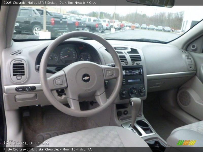 Dark Blue Metallic / Gray 2005 Chevrolet Malibu LS V6 Sedan