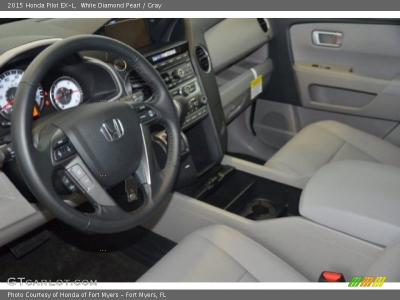 White Diamond Pearl / Gray 2015 Honda Pilot EX-L