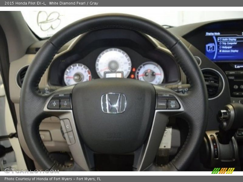 White Diamond Pearl / Gray 2015 Honda Pilot EX-L