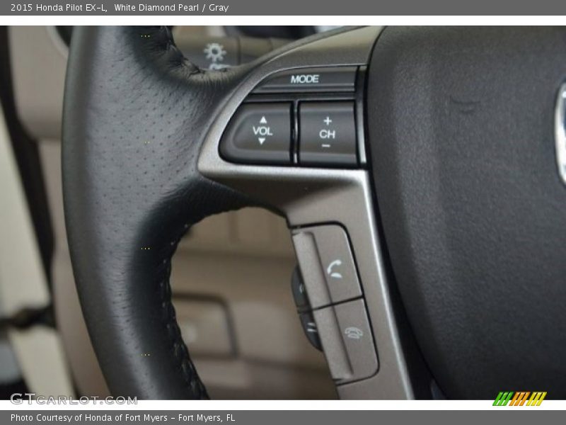 White Diamond Pearl / Gray 2015 Honda Pilot EX-L
